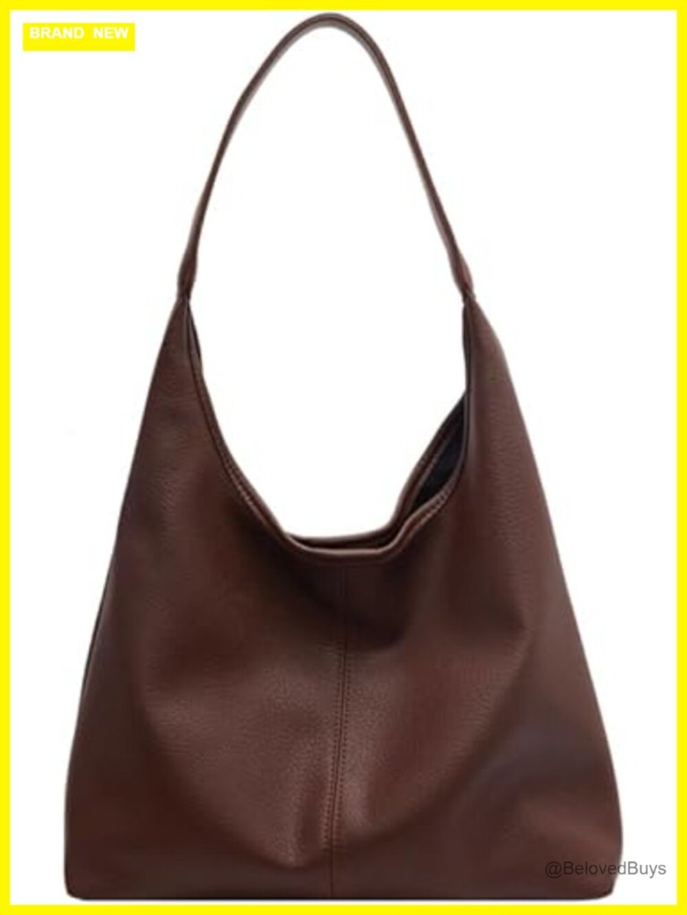 Set of 2 Soft Faux Leather Hobo Bags Slouchy Shoulder Tote Work Handbag